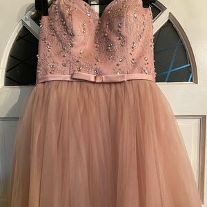 Tulle Blush pink balloon gown Princess dress puff prom